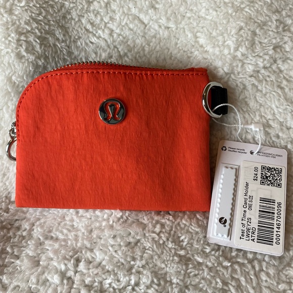 lululemon athletica Bags Lululemon Test Of Time Id Card Holder Autumn Red One Sz Unisex Nwt